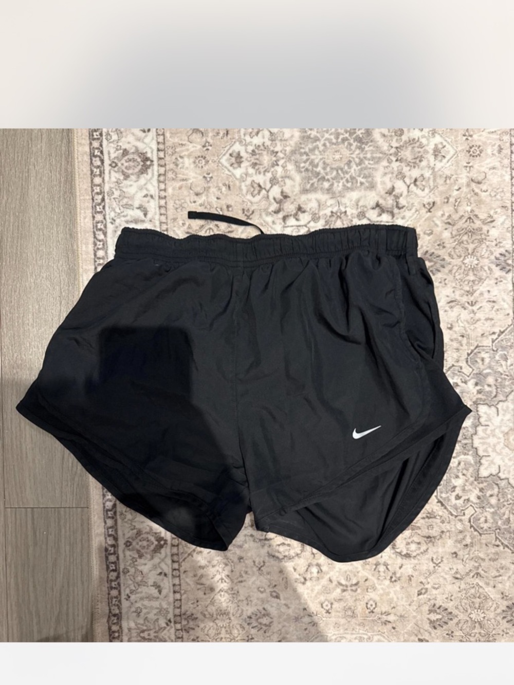 Nike Black Dri-FIT Athletic Shorts with White Swoosh